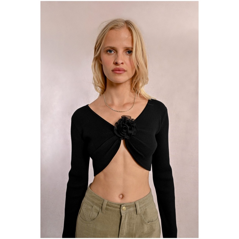 MOLLY BRACKEN Floral cropped bolero